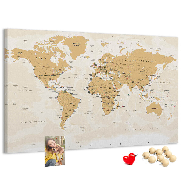Cork display board Political World Map