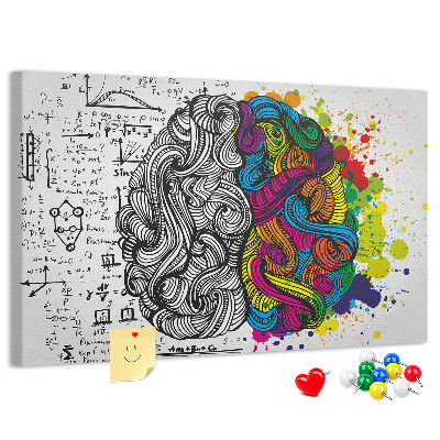 Cork memo board Brain abstraction