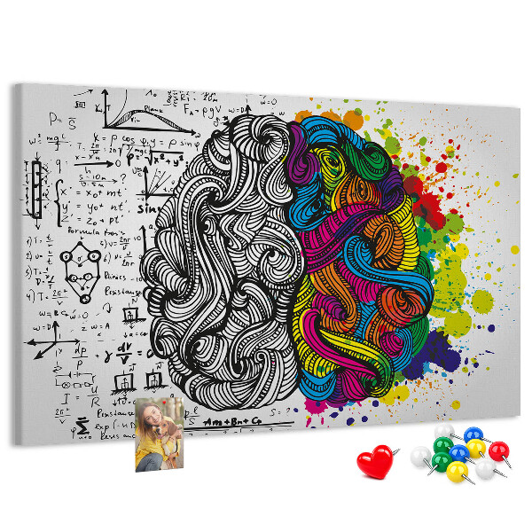 Cork memo board Brain abstraction
