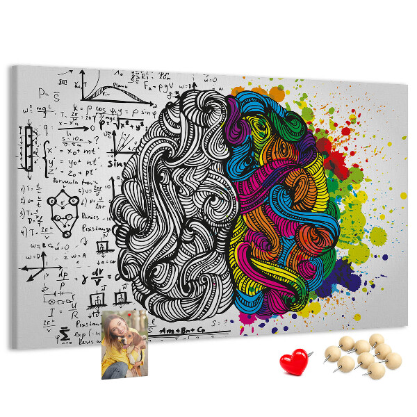 Cork memo board Brain abstraction