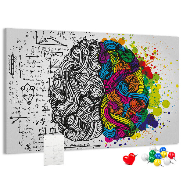 Cork memo board Brain abstraction