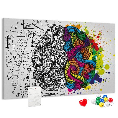 Cork memo board Brain abstraction