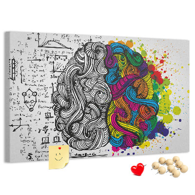 Cork memo board Brain abstraction