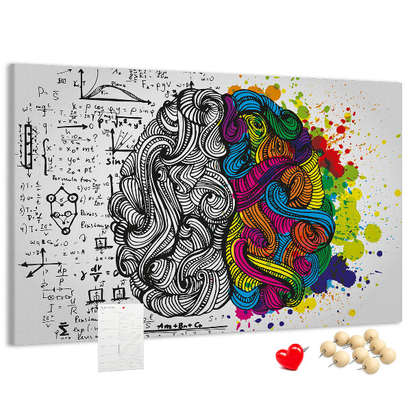 Cork memo board Brain abstraction