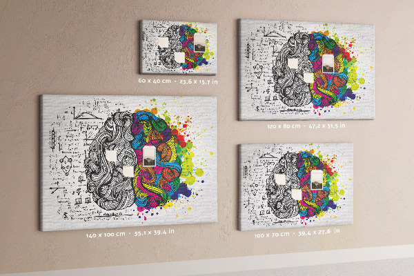 Cork memo board Brain abstraction