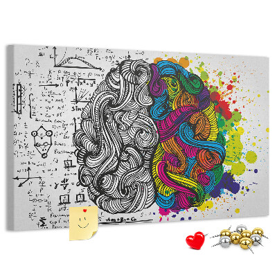 Cork memo board Brain abstraction