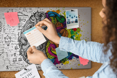 Cork memo board Brain abstraction