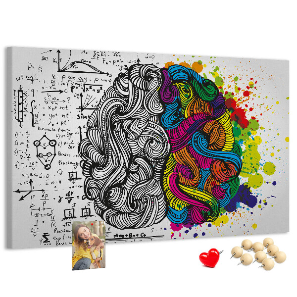 Cork memo board Brain abstraction