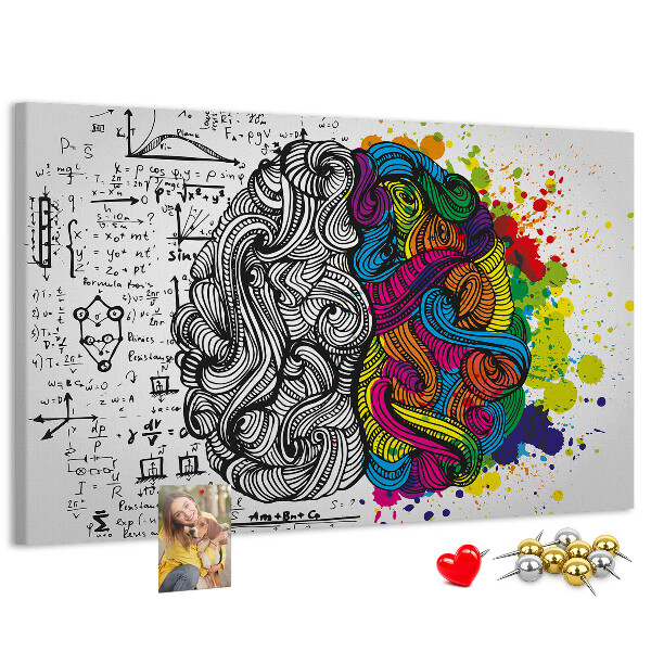 Cork memo board Brain abstraction