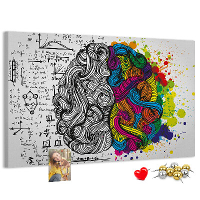 Cork memo board Brain abstraction