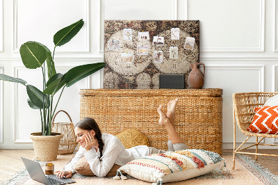 Cork display board Old world map