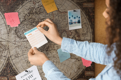 Cork display board Old world map