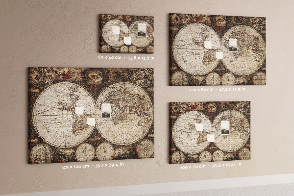 Cork display board Old world map