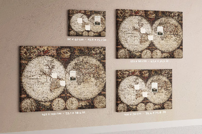 Cork display board Old world map