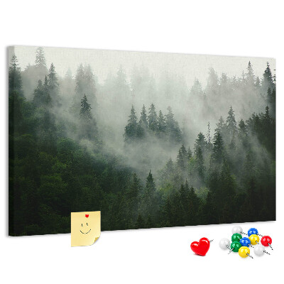 Cork memo board Misty forest