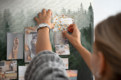 Cork memo board Misty forest