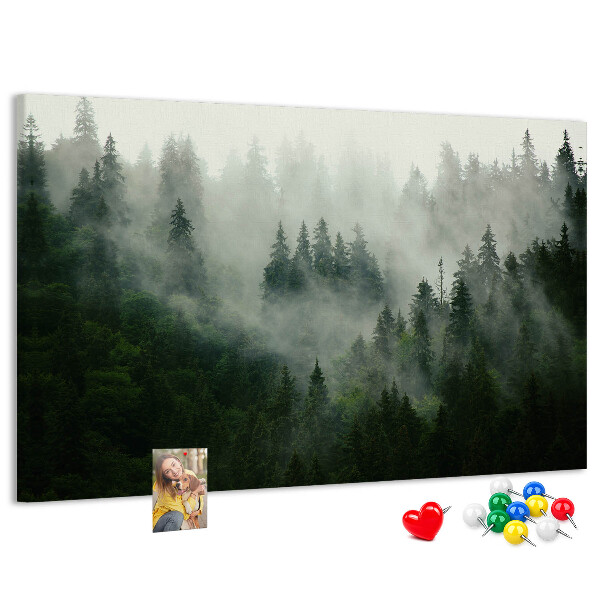 Cork memo board Misty forest