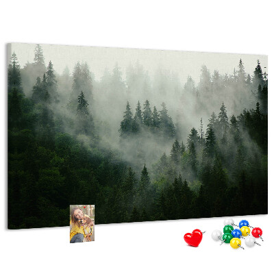 Cork memo board Misty forest