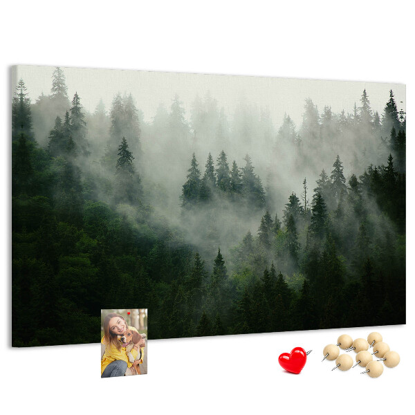 Cork memo board Misty forest