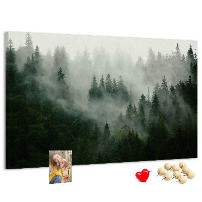 Cork memo board Misty forest