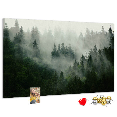 Cork memo board Misty forest