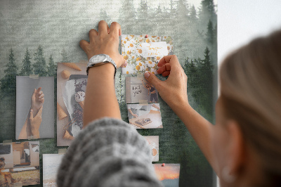 Cork memo board Misty forest