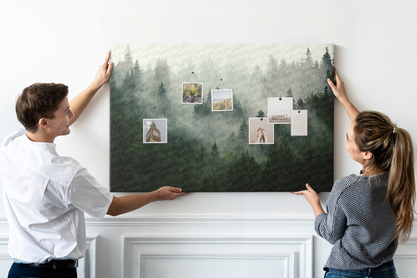 Cork memo board Misty forest