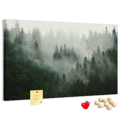 Cork memo board Misty forest
