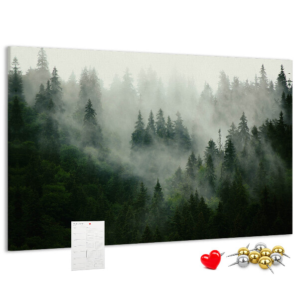 Cork memo board Misty forest