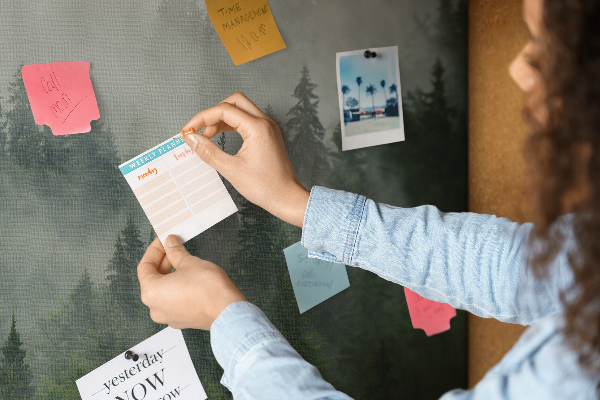 Cork memo board Misty forest