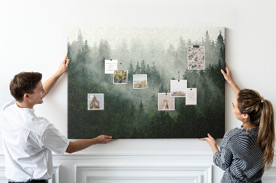 Cork memo board Misty forest