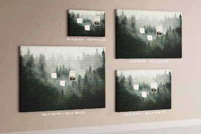 Cork memo board Misty forest