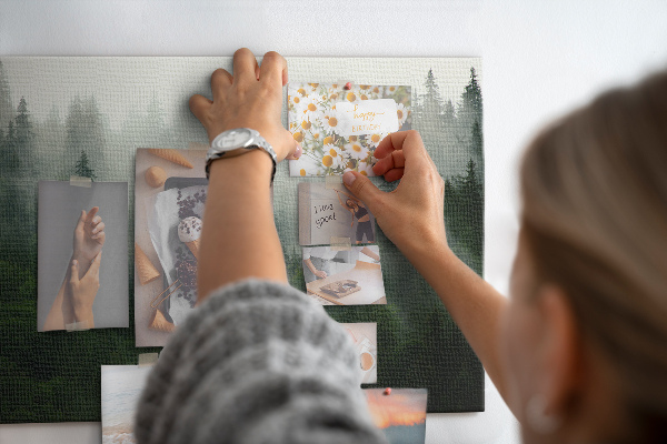 Cork memo board Misty forest