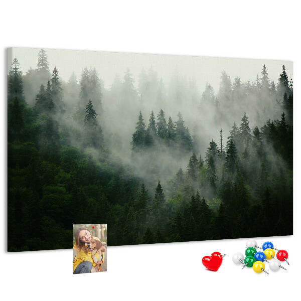 Cork memo board Misty forest