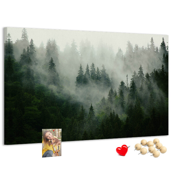 Cork memo board Misty forest