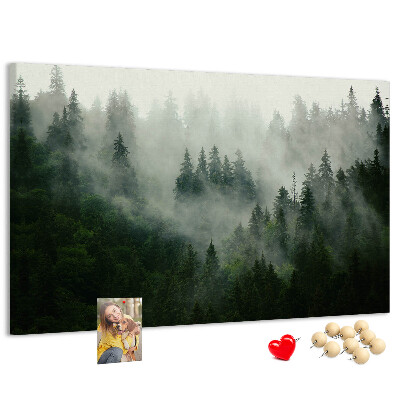 Cork memo board Misty forest