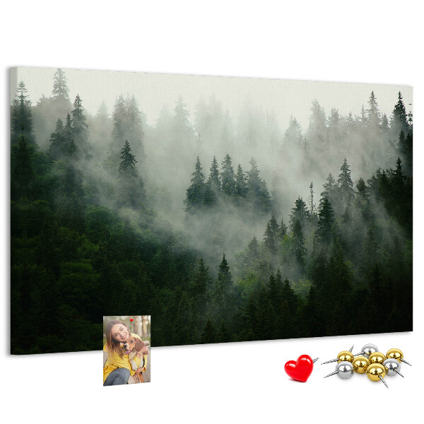 Cork memo board Misty forest
