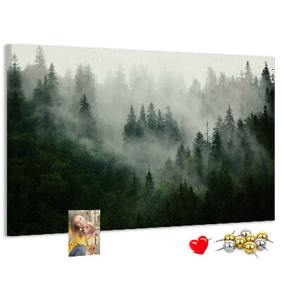 Cork memo board Misty forest