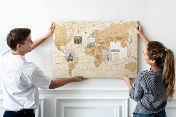 Cork memo board Political World Map