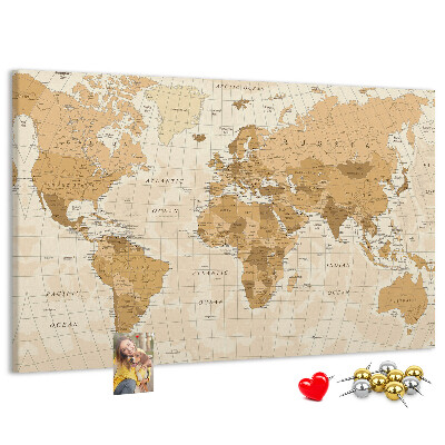 Cork memo board Political World Map