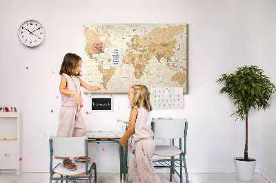 Cork memo board Political World Map