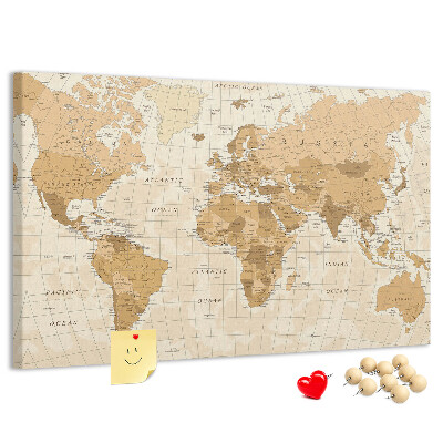 Cork memo board Political World Map
