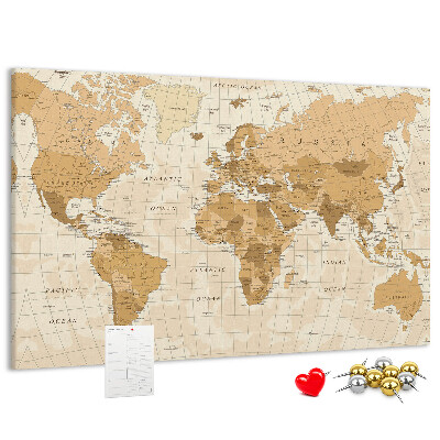 Cork memo board Political World Map