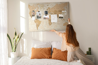 Cork memo board Political World Map
