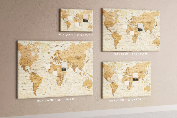 Cork memo board Political World Map