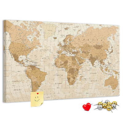 Cork memo board Political World Map