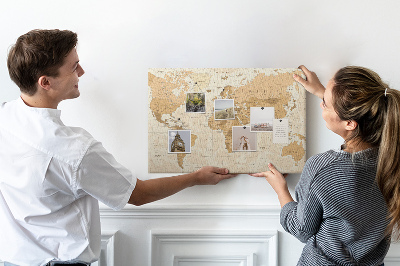 Cork memo board Political World Map