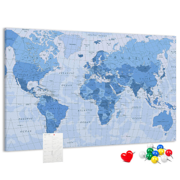 Cork board Political World Map