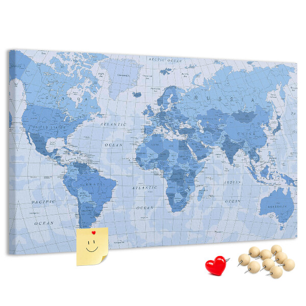 Cork board Political World Map