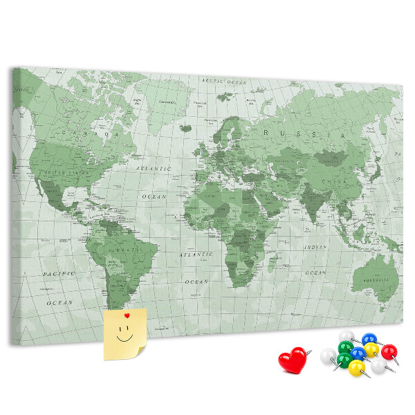Cork display board Political World Map